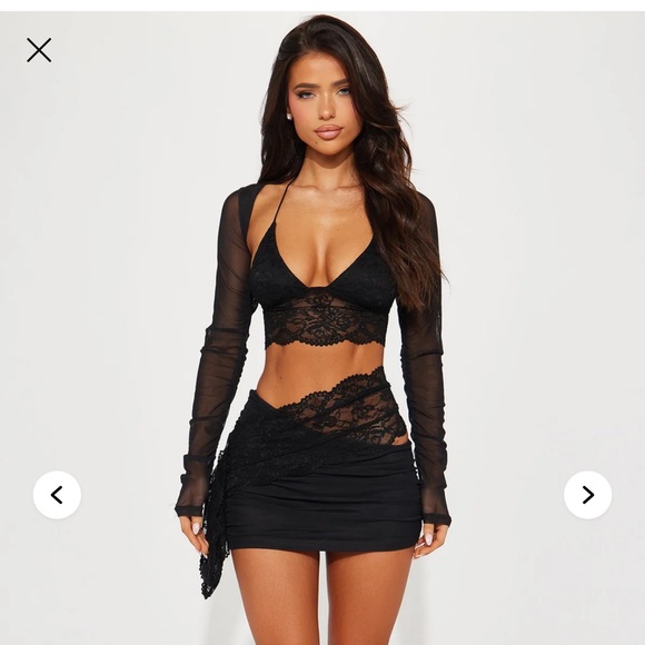 Fashion Nova Other - Fashion Nova Black Lace Cutout Mini Dress
